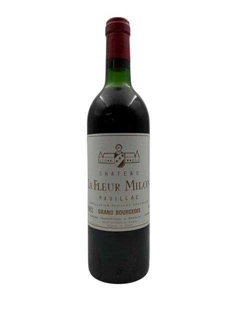 Pullo La Fleur Milon Chateau 1982 punaviiniä