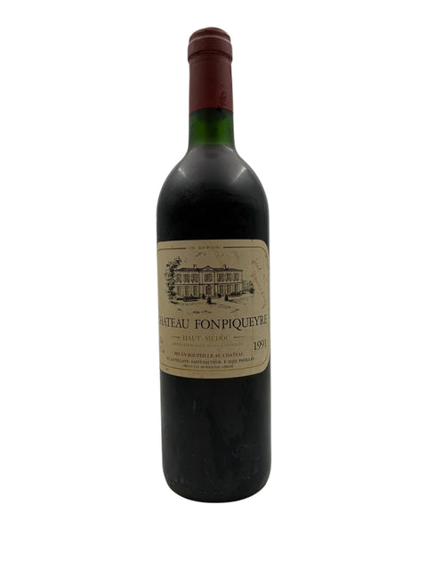 Pullo Chateau Fonpiqueyre 1991 punaviiniä Haut-Médocista