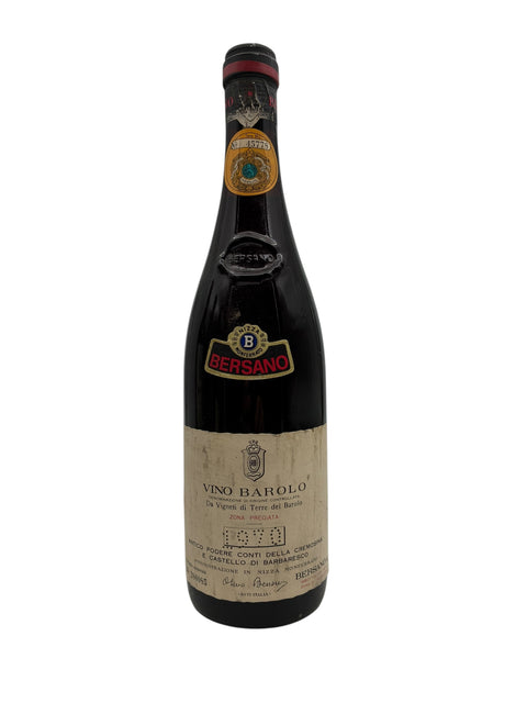 Pullo Barolo Bersano 1964 alkuperäisellä etiketillä