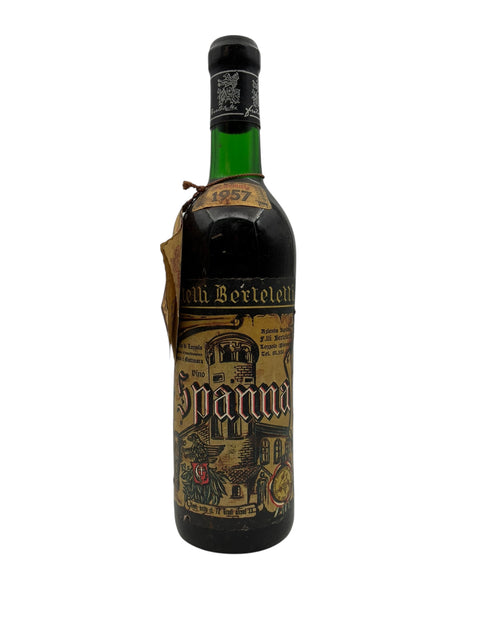 Pullo Spanna-punaviiniä Fratelli Berteletti vuodelta 1957