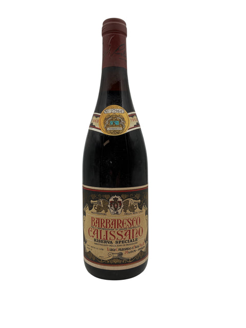 Pullo Barbaresco Luigi Calissano 1968 punaviiniä