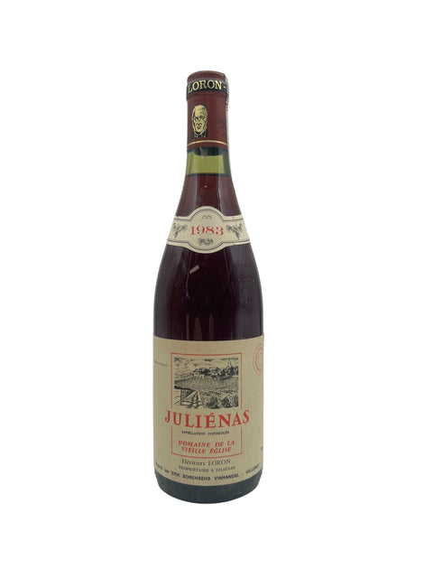 Pullo Juliénas Loron 1983 punaviiniä