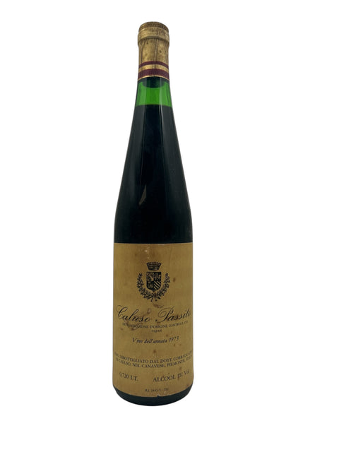 Pullo Caluso Passito Corrado di Valter 1973 jälkiruokaviiniä