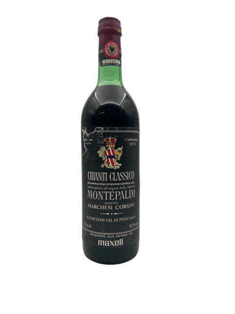 Pullo Chianti Classico Montepaldi 1979 viiniä