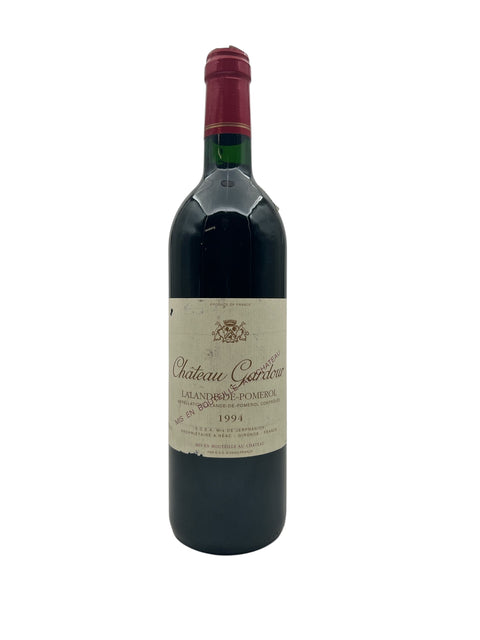 Pullo Château Gardour 1994 punaviiniä etiketillä