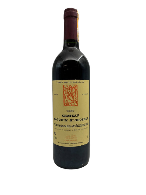 Pullo Chateau Macquin St Georges 1998 punaviiniä