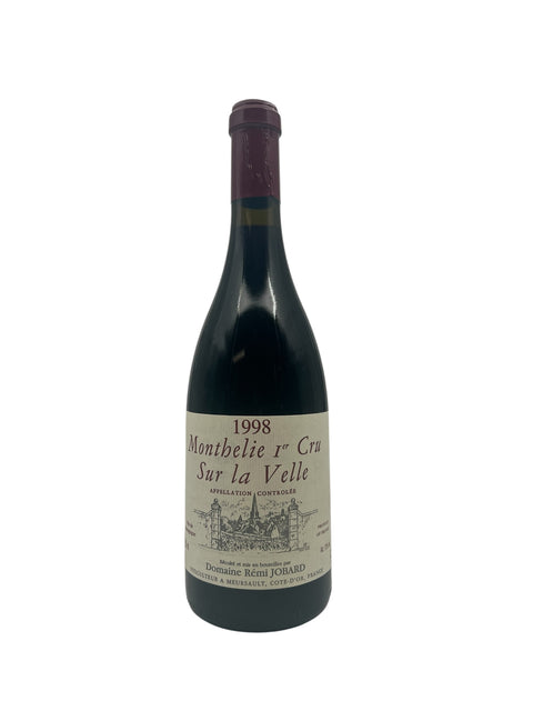 Pullo Monthelie 1er Cru Domaine Rémi Jobard 1998 punaviiniä