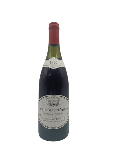 Côte-de-Beaune-Villages Quinson Fils 1992 punaviinipullo
