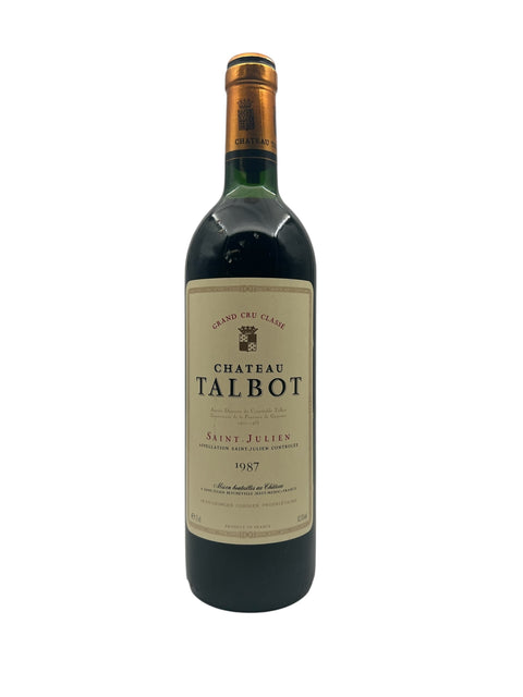 Pullo Château Talbot 1987 punaviiniä