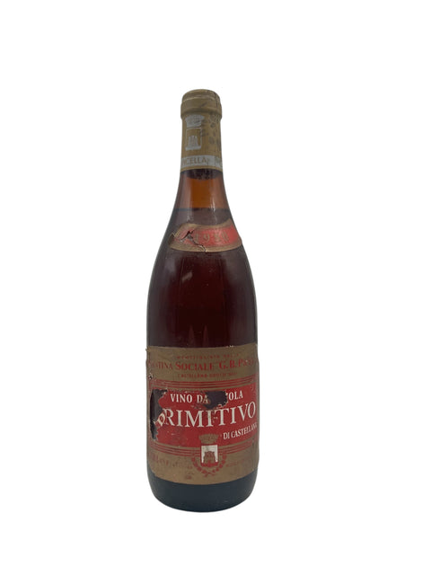 Pullo Primitivo Cantina Sociale G.B. Petrelli 1974 punaviini