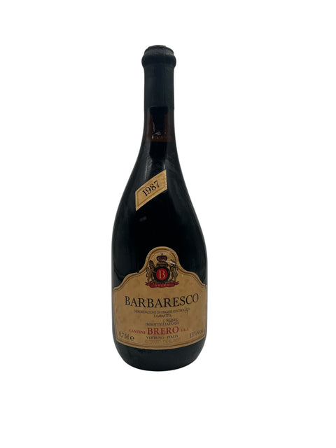 Barbaresco Brero 1987 -pullo tyylikkäällä muotoilulla