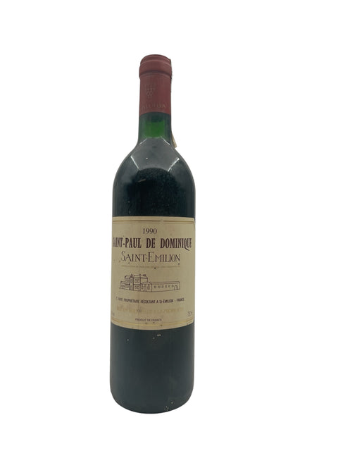 Saint-Emilion Saint-Paul de Dominique 1990 punaviinipullo
