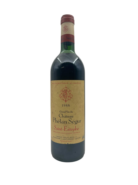 Pullo Château Phélan Ségur Saint-Estèphe 1988 punaviiniä