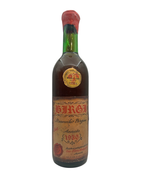 Pullo Stravecchio Vergine Birgi 1930 jälkiruokaviiniä