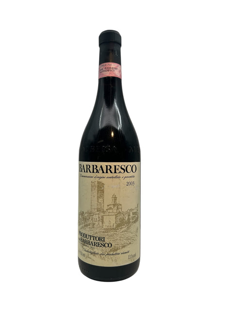 Pullo Barbaresco Produttori del Barbaresco 2003 punaviiniä