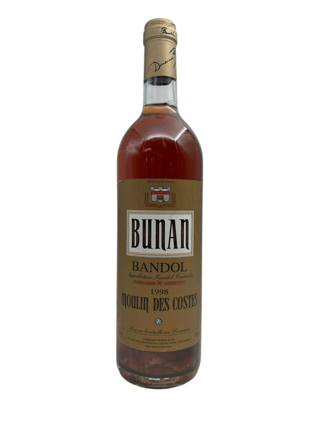 Pullo Moulin des Costes Bunan 1998 Bandol punaviiniä