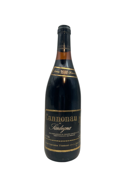 Pullo Cannonau Jerzu 1980 punaviiniä Sardiniasta