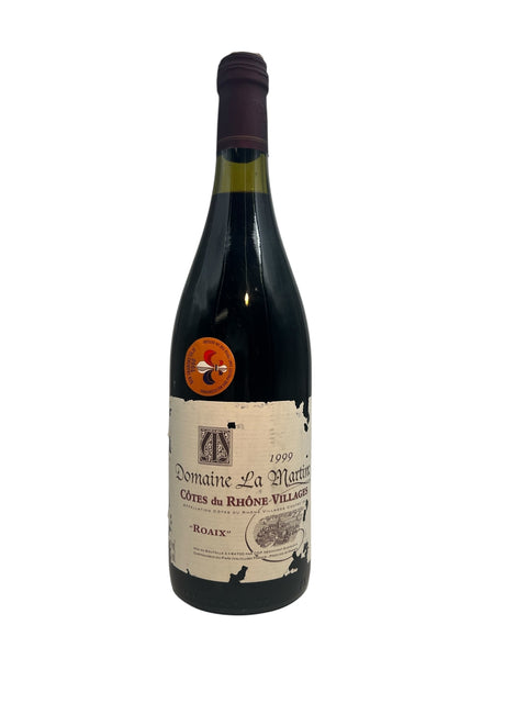 Pullo Roaix Domaine La Martinelle 1999 punaviiniä