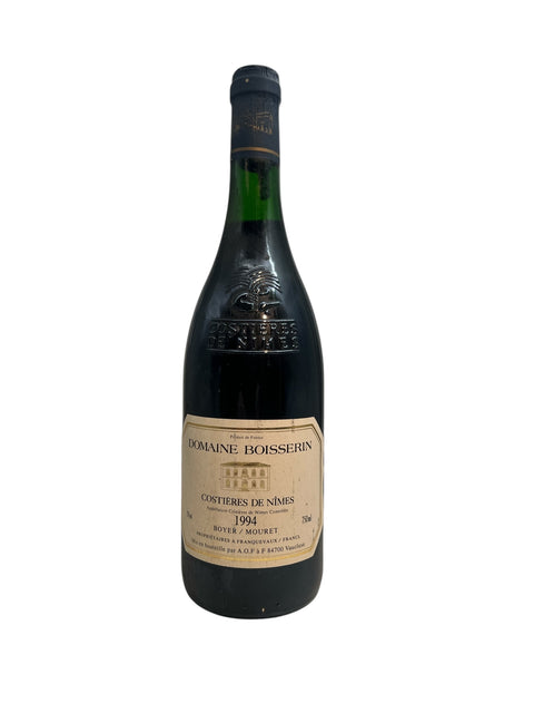Pullo Costières de Nîmes Domaine Boisserin 1994 punaviiniä