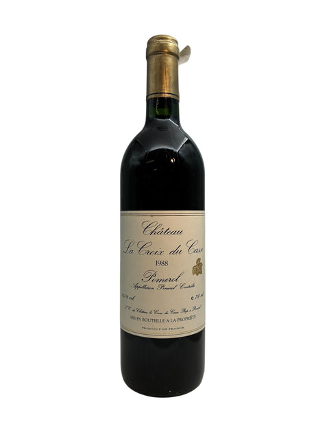 Pullo Château La Croix du Casse 1988 Pomerol-punaviiniä