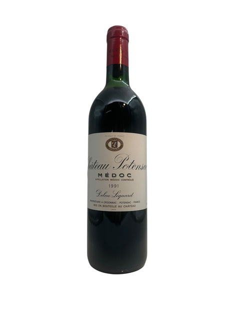 Pullo Château Potensac 1991 punaviiniä Medocilta