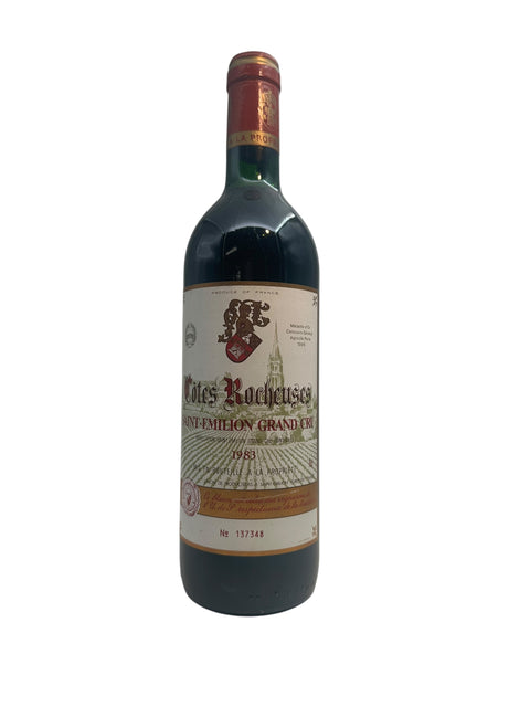 Pullo Côtes Rocheuses Saint Émilion 1983 Grand Cru -punaviiniä