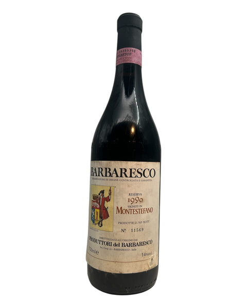 Produttori del Barbarescon valmistama Barbaresco-punaviini vuodelta 1990