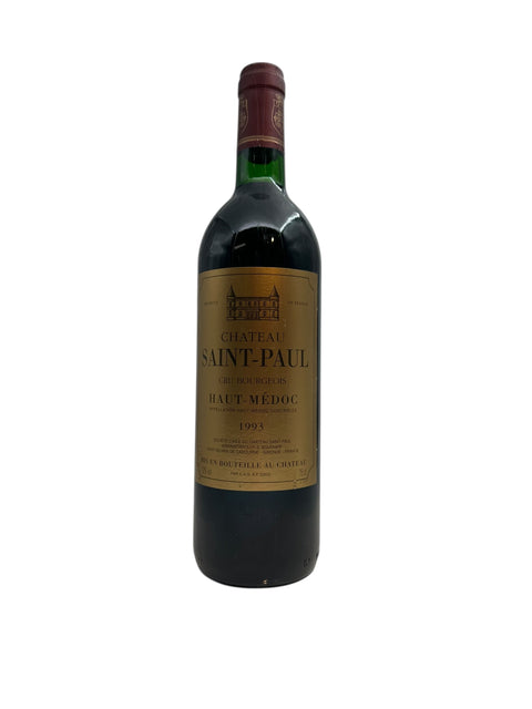 Pullo Haut-Médoc Château Saint-Paul 1993 punaviiniä