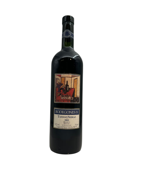 Pullo Tannat Shiraz Bodegones del Sur 2003 punaviiniä