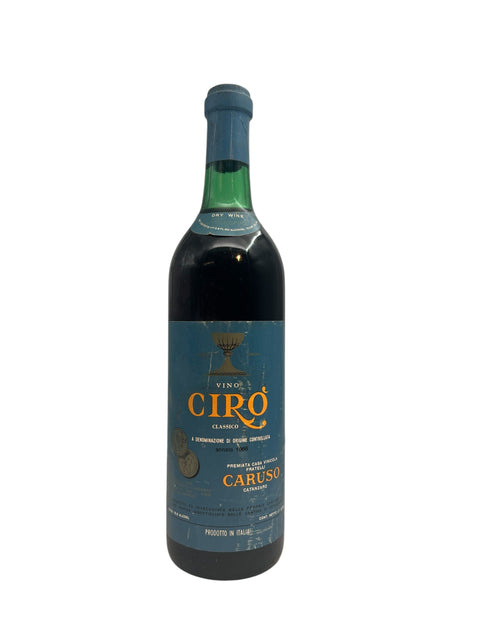 Pullo Cirò Classico Fratelli Caruso 1968 sinisellä etiketillä