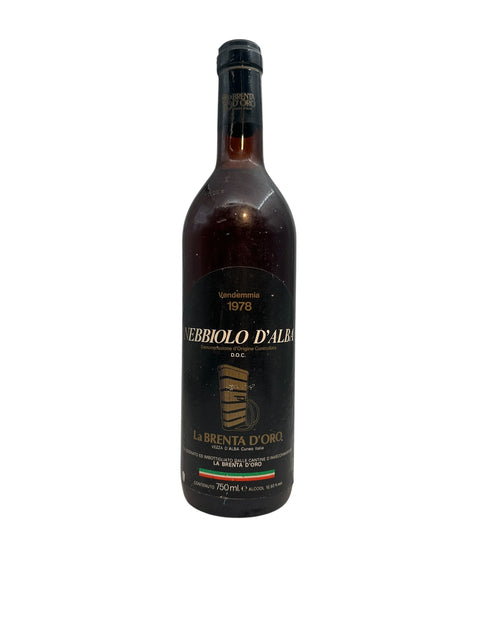 Pullo Nebbiolo d'Alba La Brenta d'Oro 1978 punaviiniä