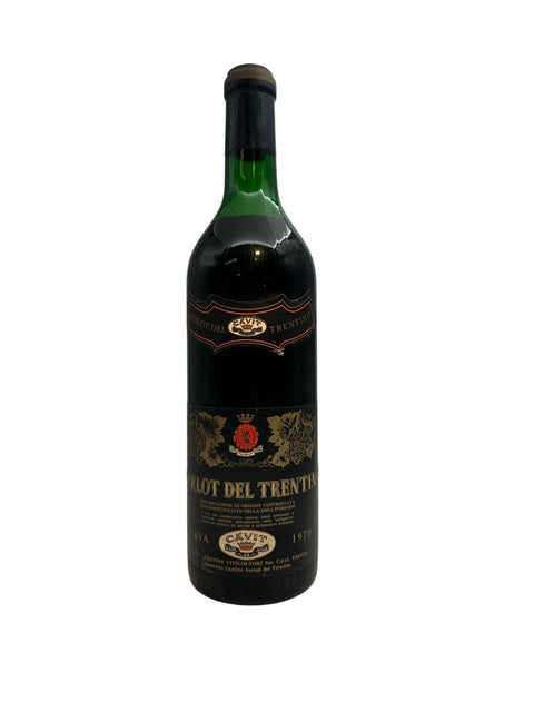 Pullo Merlot del Trentino Cavit 1970 punaviiniä