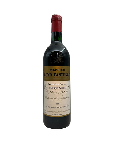 Pullo Château Boyd-Cantenac Margaux 1989 punaviiniä