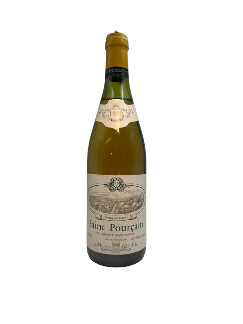 Pullo Saint Pourçain J Moreau 1983 valkoviiniä