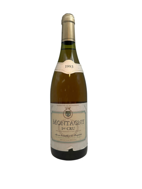 Pullo Montagny 1er Cru 1993 -valkoviiniä Burgundiasta