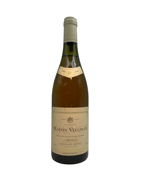 Pullo Mâcon-Villages Théodore Jouvet 1993 valkoviiniä