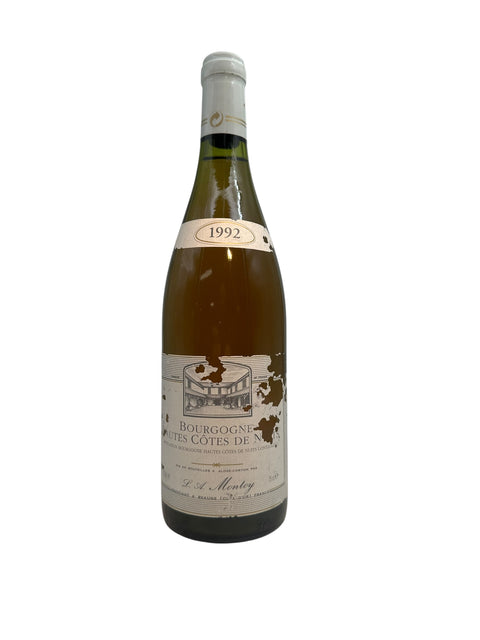 Pullo Bourgogne Hautes Côtes de Nuits Montoy 1992 valkoviiniä