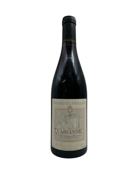 Pullo Cairanne Domaine de l'Amélaud 2001 punaviiniä