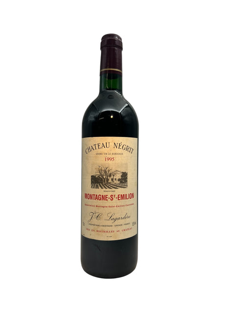 Pullo Chateau Négrit Montagne-St-Emilion 1995 punaviiniä