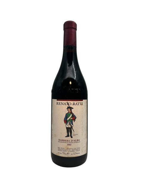 Pullo Barbera d'Alba Renato Ratti 2002 punaviiniä