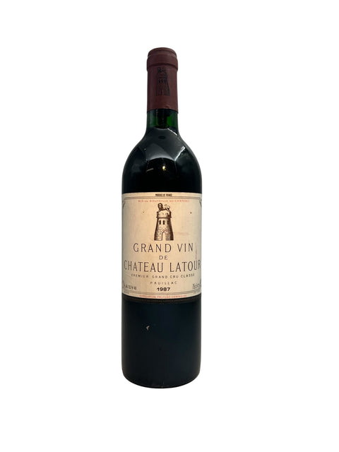Pullo Grand Vin de Chateau Latour 1987 punaviiniä