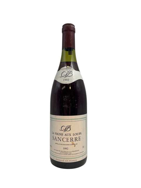 Pullo Sancerre La Vigne aux Loups 1992 valkoviiniä