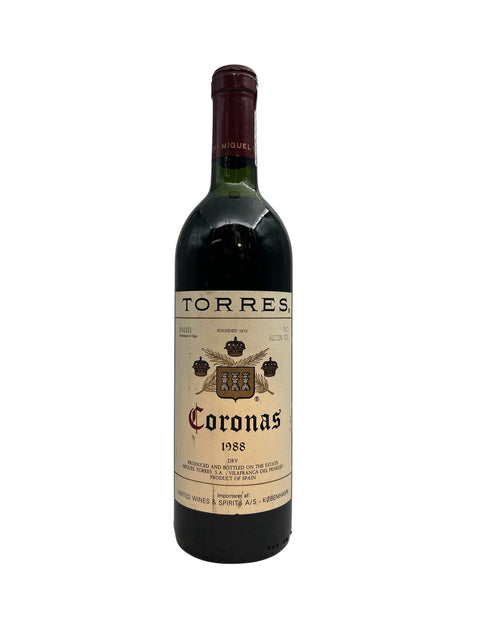 Pullo Coronas Torres 1988 punaviiniä