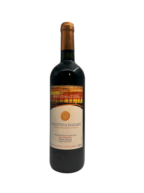 Pullo Dolcetto di Dogliani San Romano 2003 punaviiniä