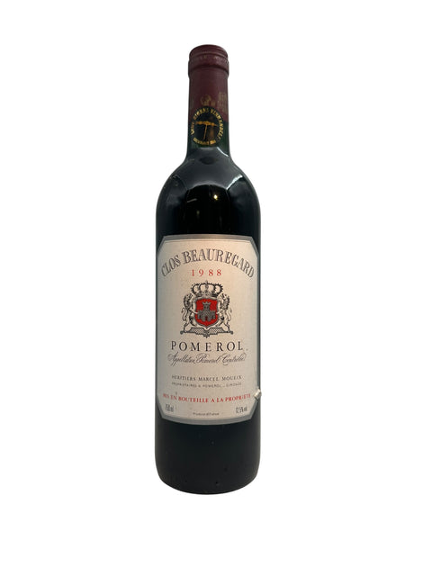 Pullo Pomerol-punaviiniä vuodelta 1988, tuottaja Heritiers Marcel Moueix