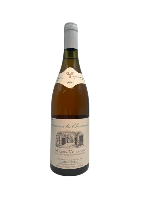Pullo Mâcon-Villages Domaine des Chenevières 1994 valkoviiniä