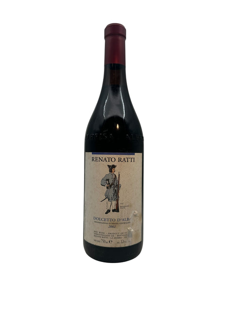 Pullo Dolcetto d'Alba Renato Ratti 2002 punaviiniä