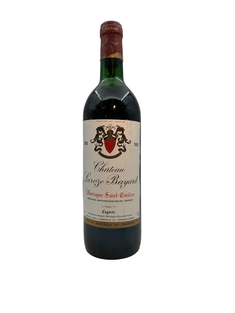 Pullo Château Laroze Bayard 1988 punaviiniä