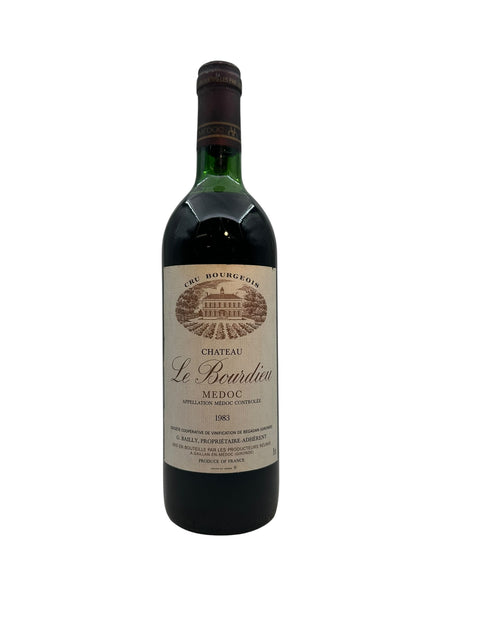 Pullo Médoc Chateau Le Bourdieu 1983 punaviiniä