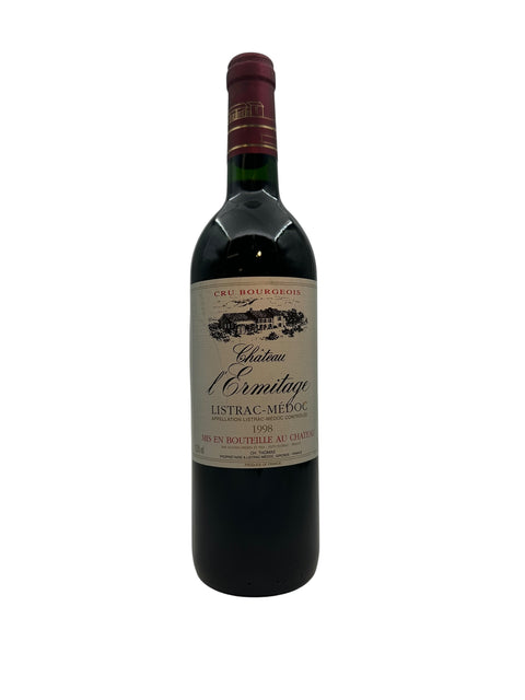 Pullo Château l'Ermitagea 1998 Listrac-Médocista, Bordeaux'sta